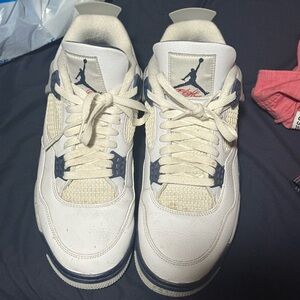 Jordan Men's White and Navy Sneakers